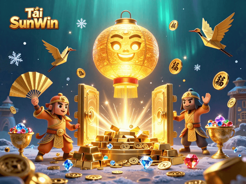 Tải SunWin brings exciting gaming experience with vibrant golden symbols and dynamic casino elements.