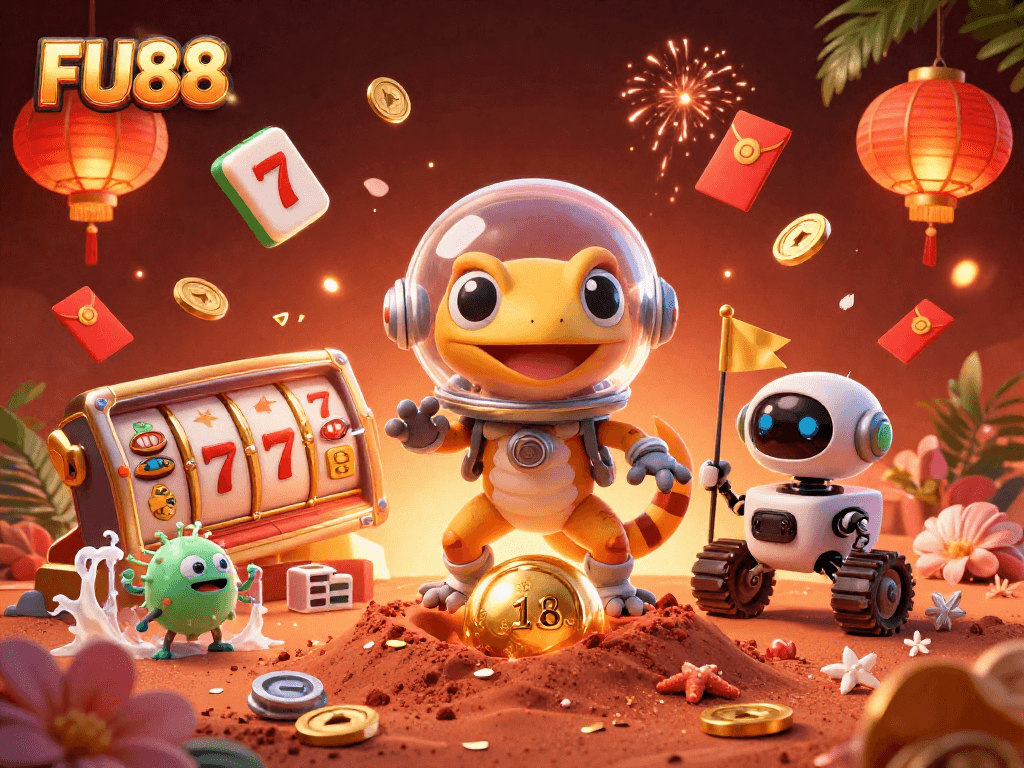 Experience the excitement of FU88 as a Martian gecko discovers a golden casino on Mars.