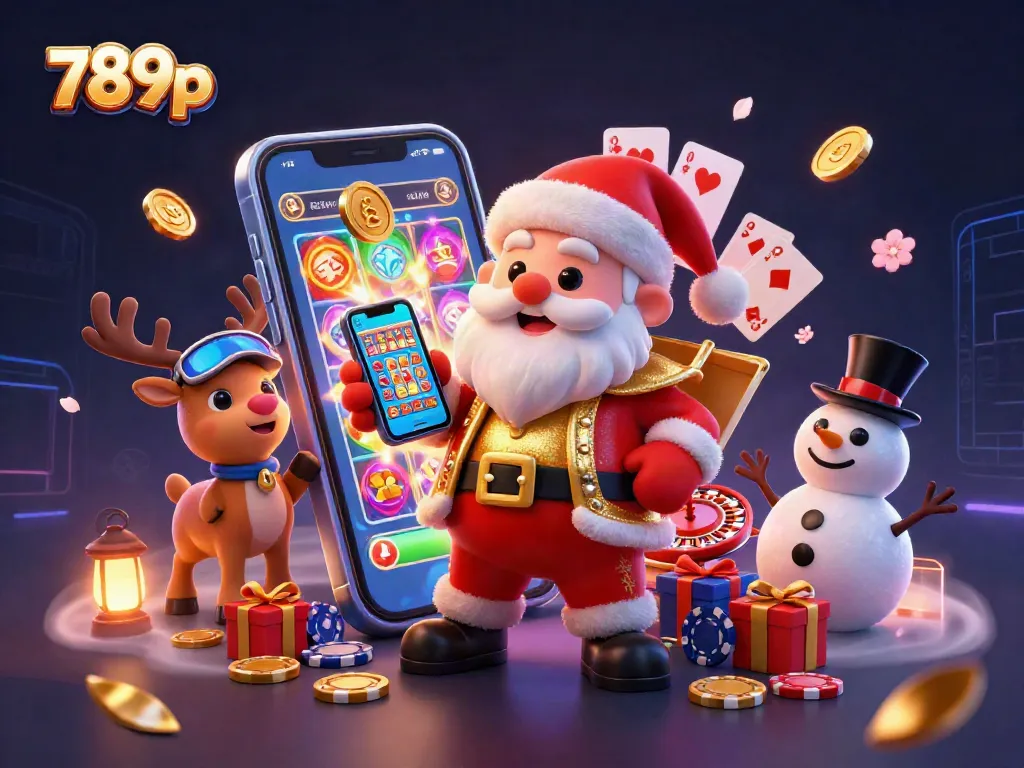 Play colorful slots with 789p as Santa and friends enjoy a festive casino adventure.