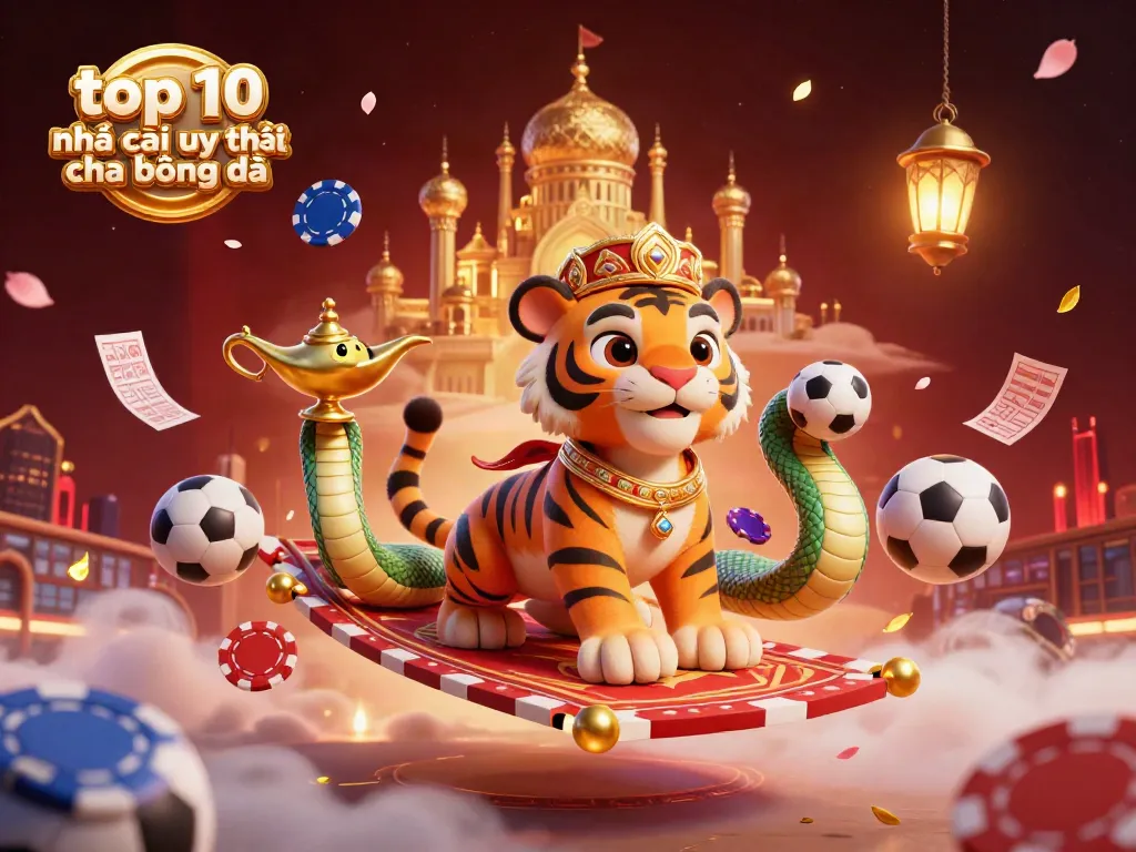Experience top 10 nhà cái uy tín cho bóng đá with dynamic sports betting scene featuring a sultan tiger and rich elements.