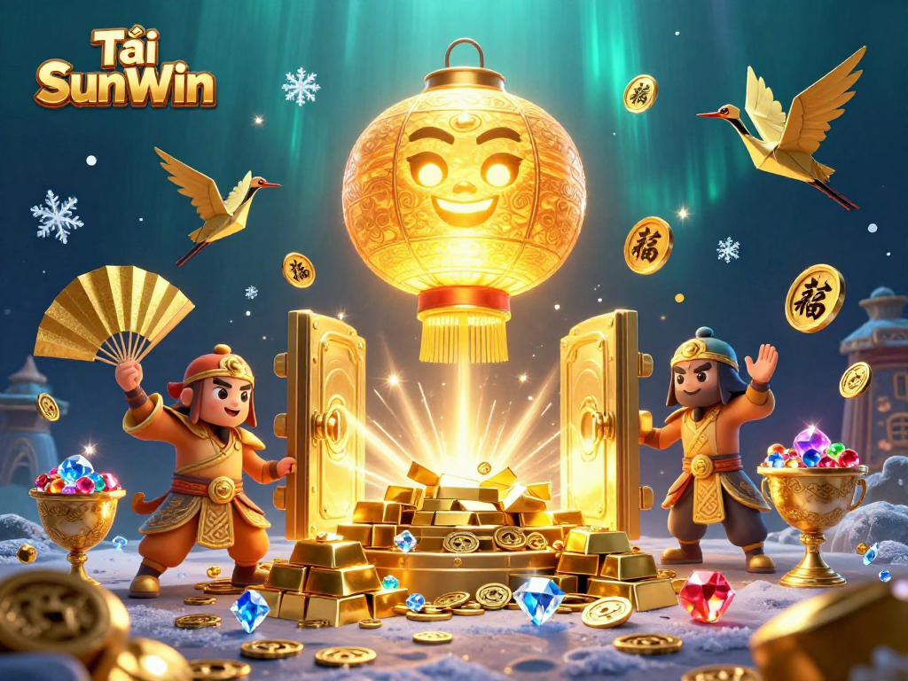 Tải SunWin brings exciting gaming experience with vibrant golden symbols and dynamic casino elements.