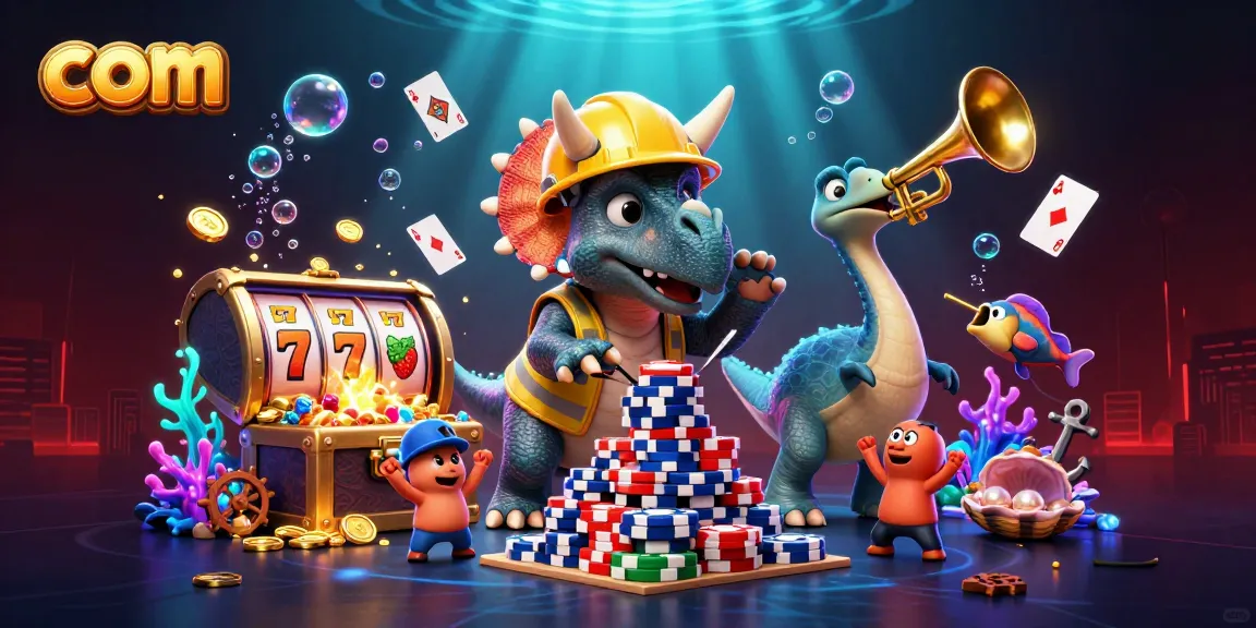 Join the fun at 88I com with a vibrant casino scene featuring exciting slot reels and animated characters.