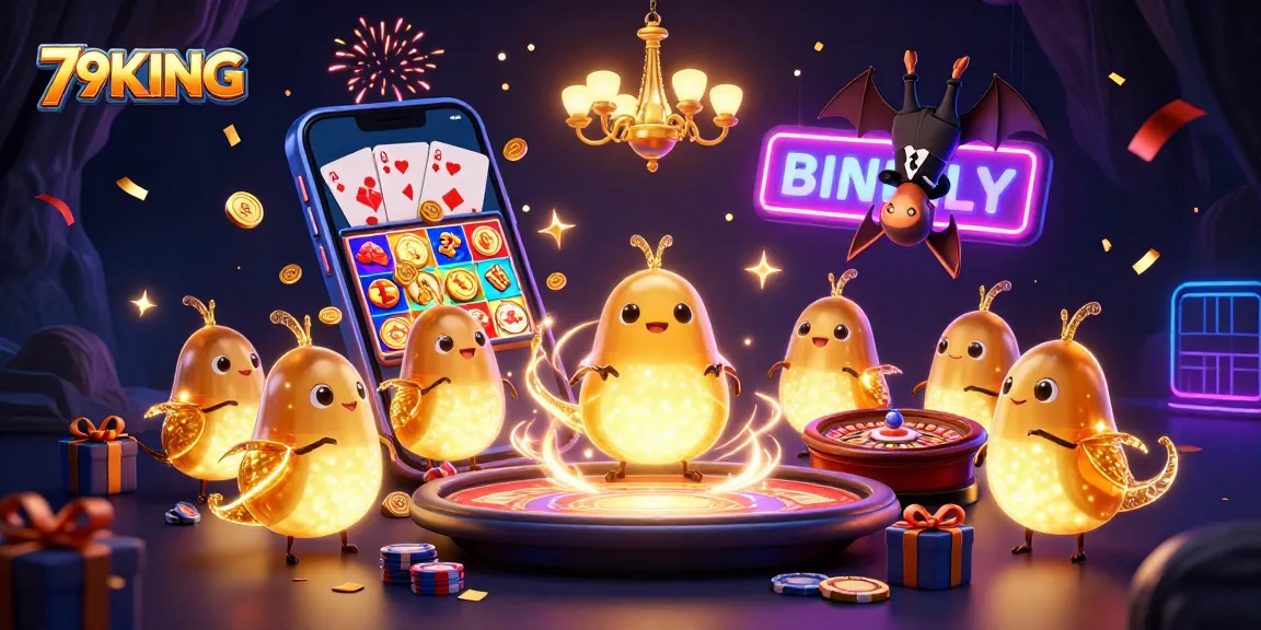 79KING illuminates online casino fun with vibrant glowworms and exciting gaming elements.