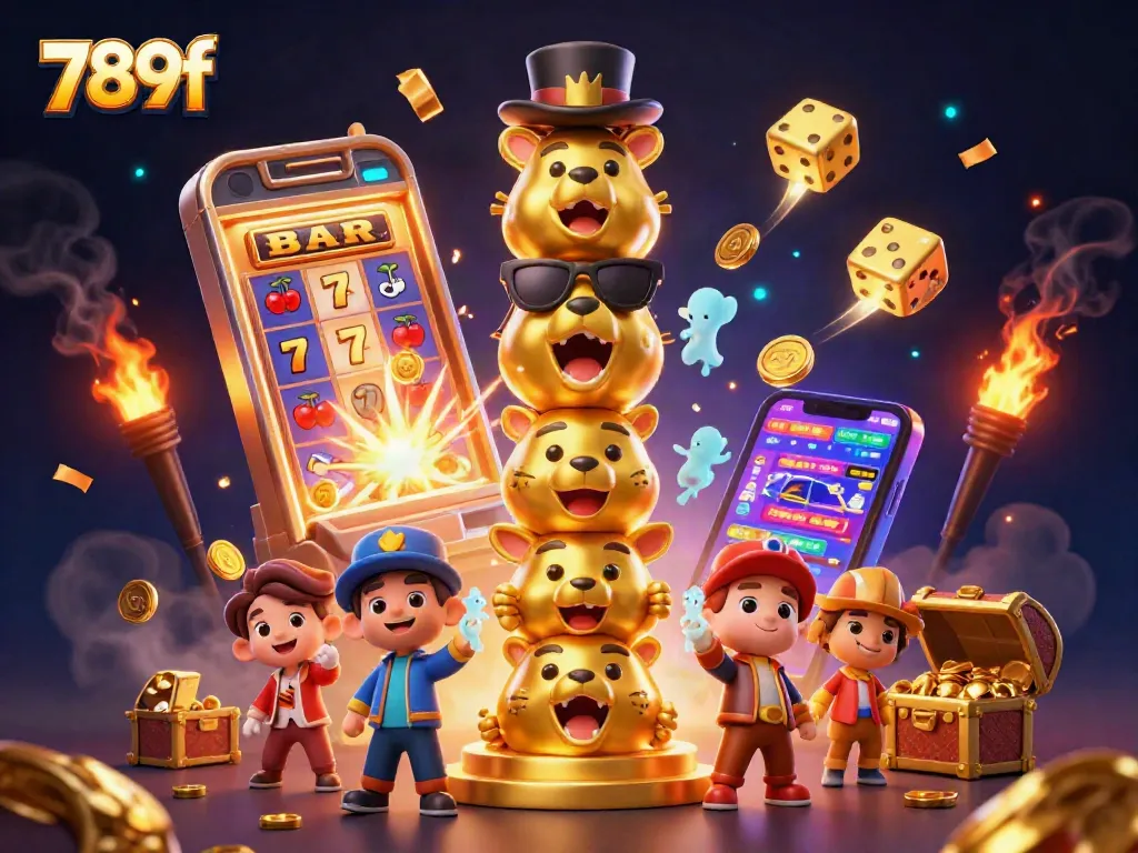 Win big with 789f at the ultimate online casino featuring vibrant slot machines and game elements.
