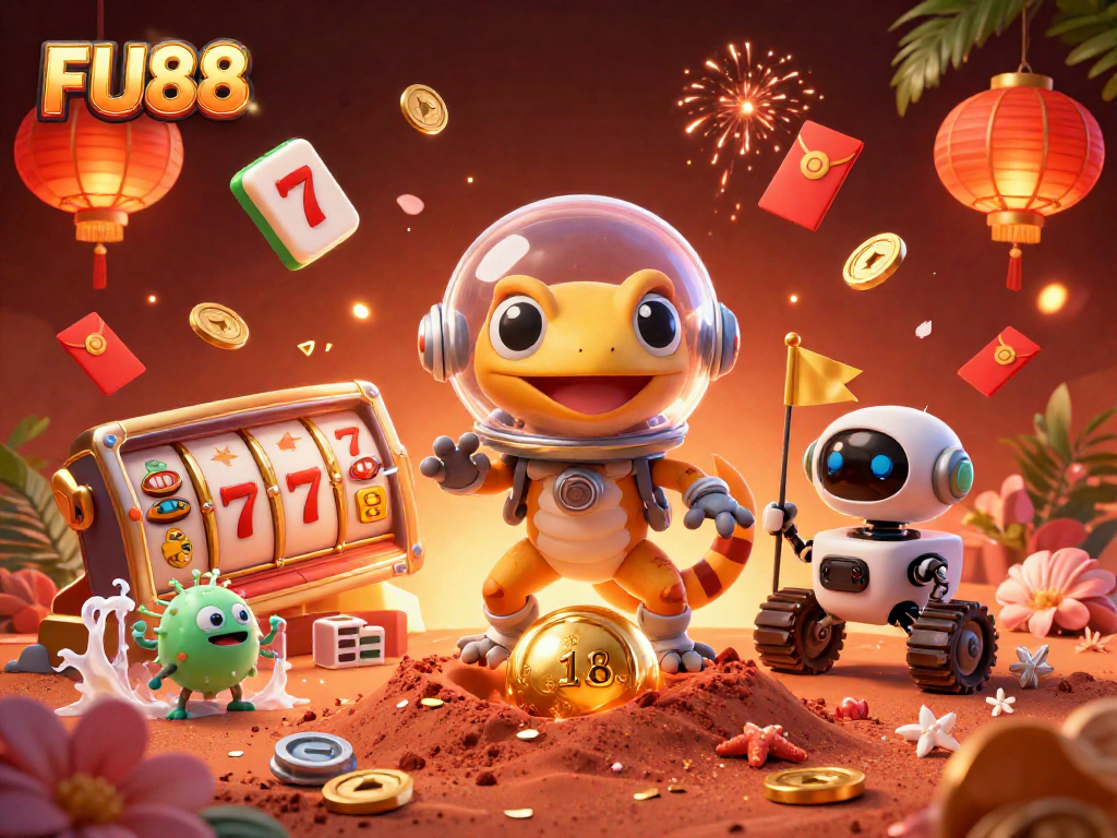 Experience the excitement of FU88 as a Martian gecko discovers a golden casino on Mars.