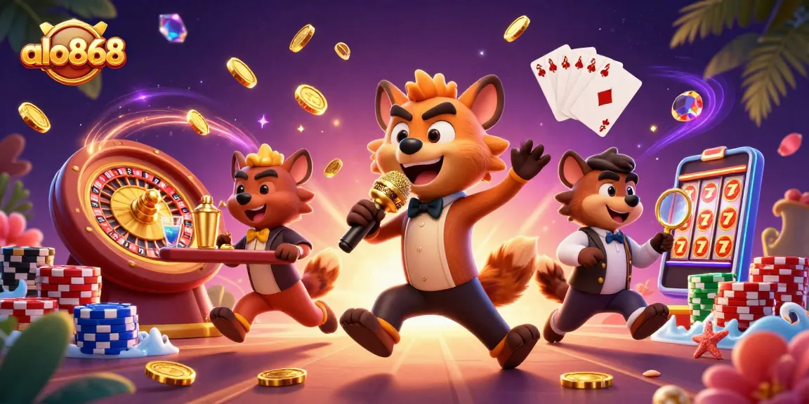 Experience the excitement at alo868's comedy casino with hyenas, golden coins, and thrilling games.
