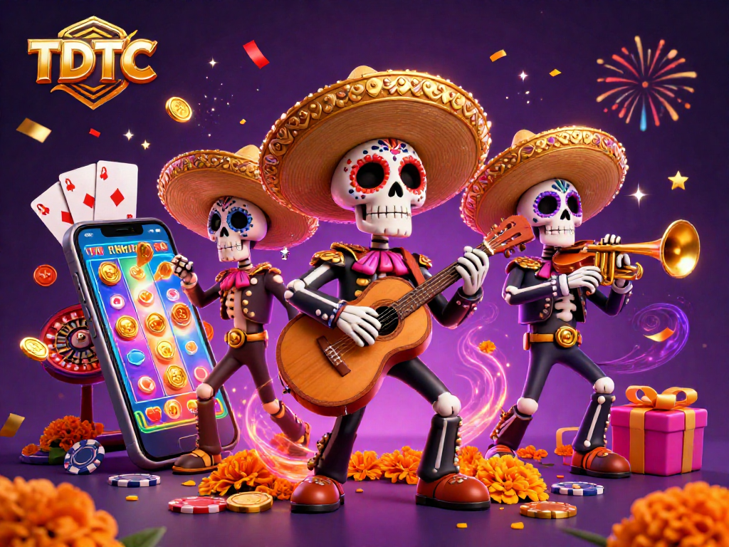 Engage with the vibrant TDTC mariachi scene showcasing gaming excitement and dynamic casino elements.