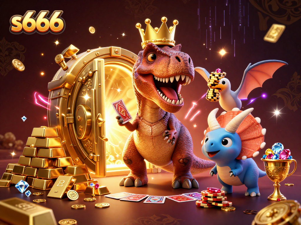 Engage with s666’s vibrant online casino experience featuring dynamic characters and gold treasures.