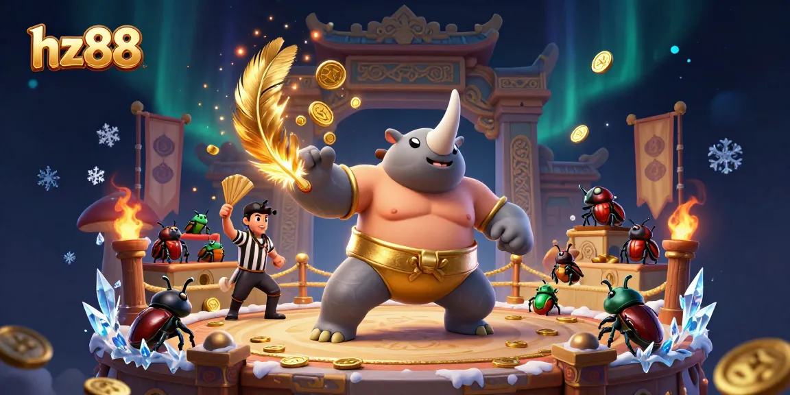 Experience the excitement of hz88 casino gaming with a dynamic scene of a sumo champion and vibrant casino elements.