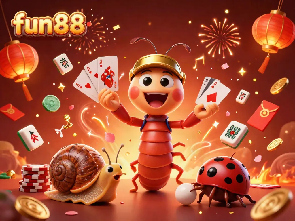 Watch fun 88 come alive in this vibrant 3D casino scene featuring an interactive dealer and colorful game elements.