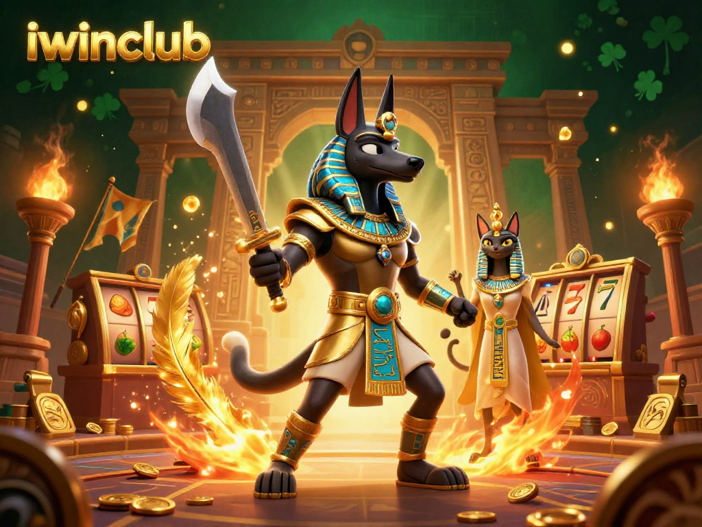 Experience thrilling gameplay at iwinclub with Anubis and Bastet in an epic 3D casino adventure.