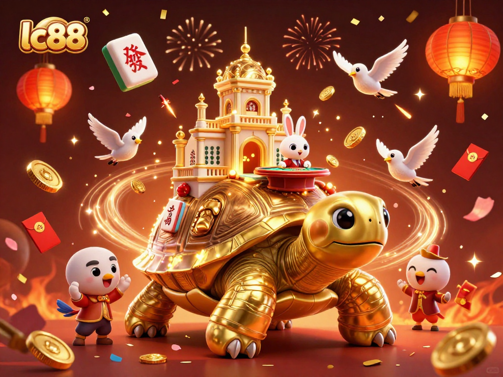 Experience magical gaming thrills with lc88 at an enchanting 3D casino featuring vibrant elements.