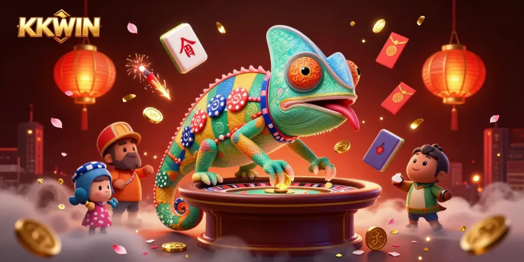 Experience thrilling moments with KKWIN's vibrant casino art depicting exciting gaming elements.