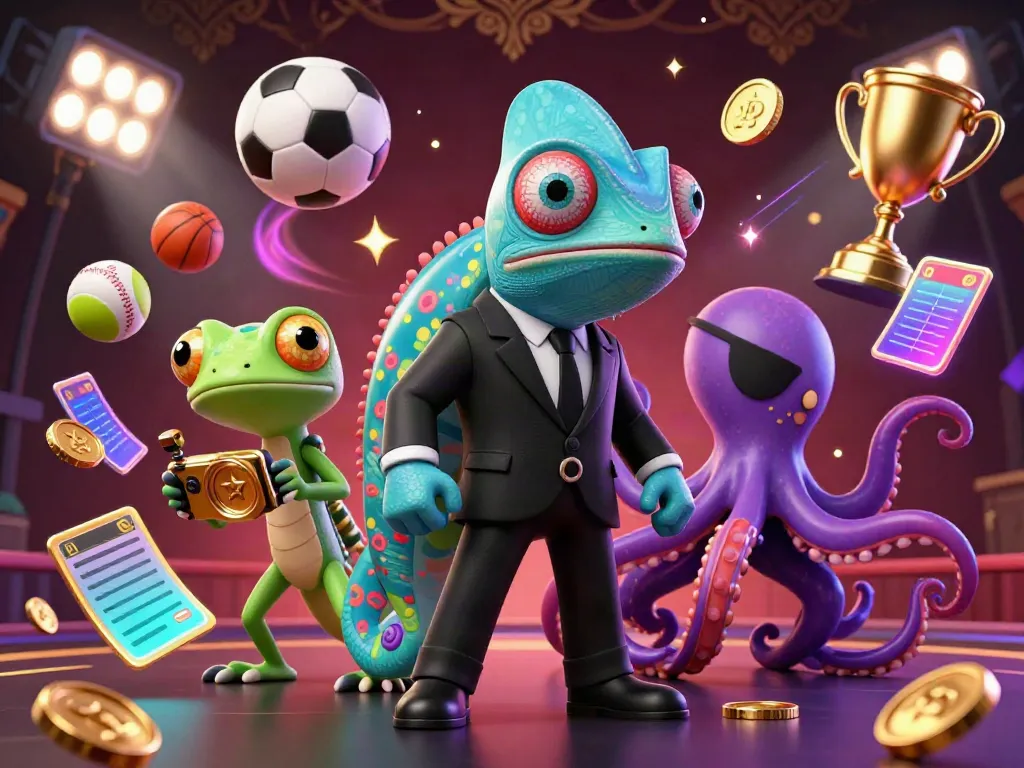 32win showcases thrilling sports betting with colorful characters, dynamic elements, and rich detail.