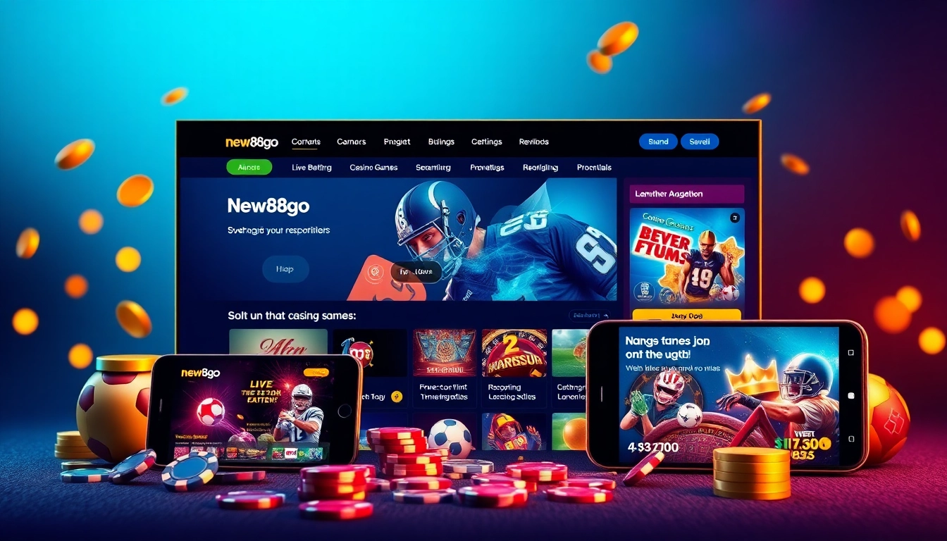Engaging interface of new88go.com showcasing diverse betting options and vibrant design.