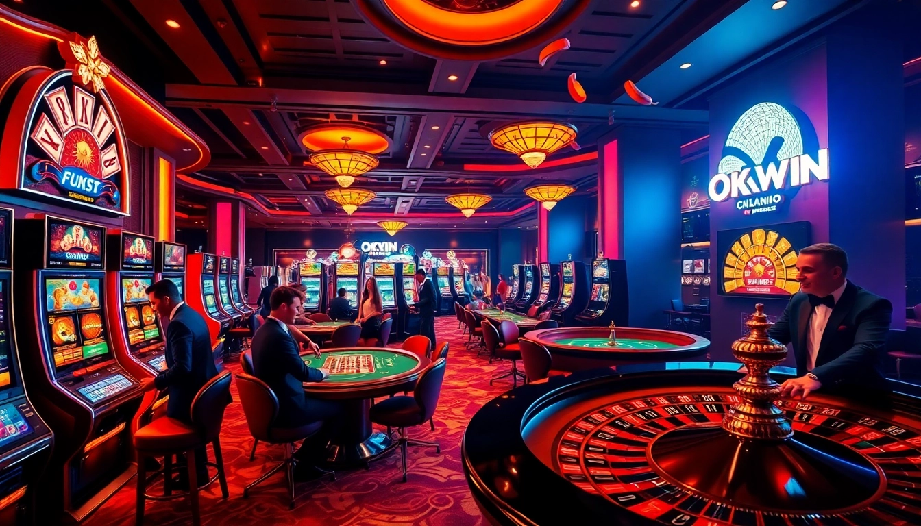 Experience the thrill of casino gaming with OKWIN's luxurious slot machines and poker tables.