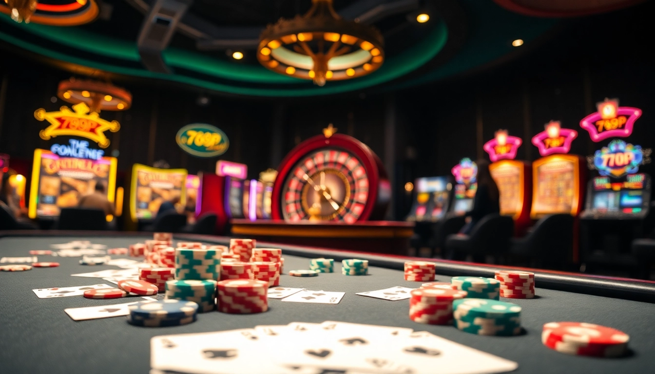 Experience thrilling gameplay at 789P casino tables with vibrant actions and cards.