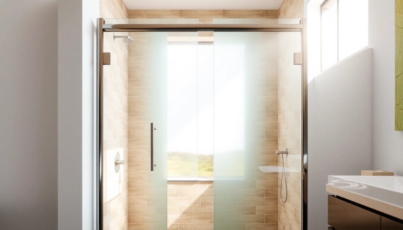 Showcasing elegant glass shower doors in a luxurious bathroom environment with natural lighting.