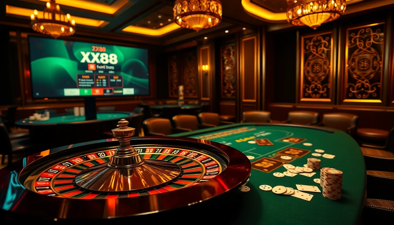 Experience thrilling games at https://xx88.se.net/ with sophisticated casino visuals of high-stakes table gameplay.