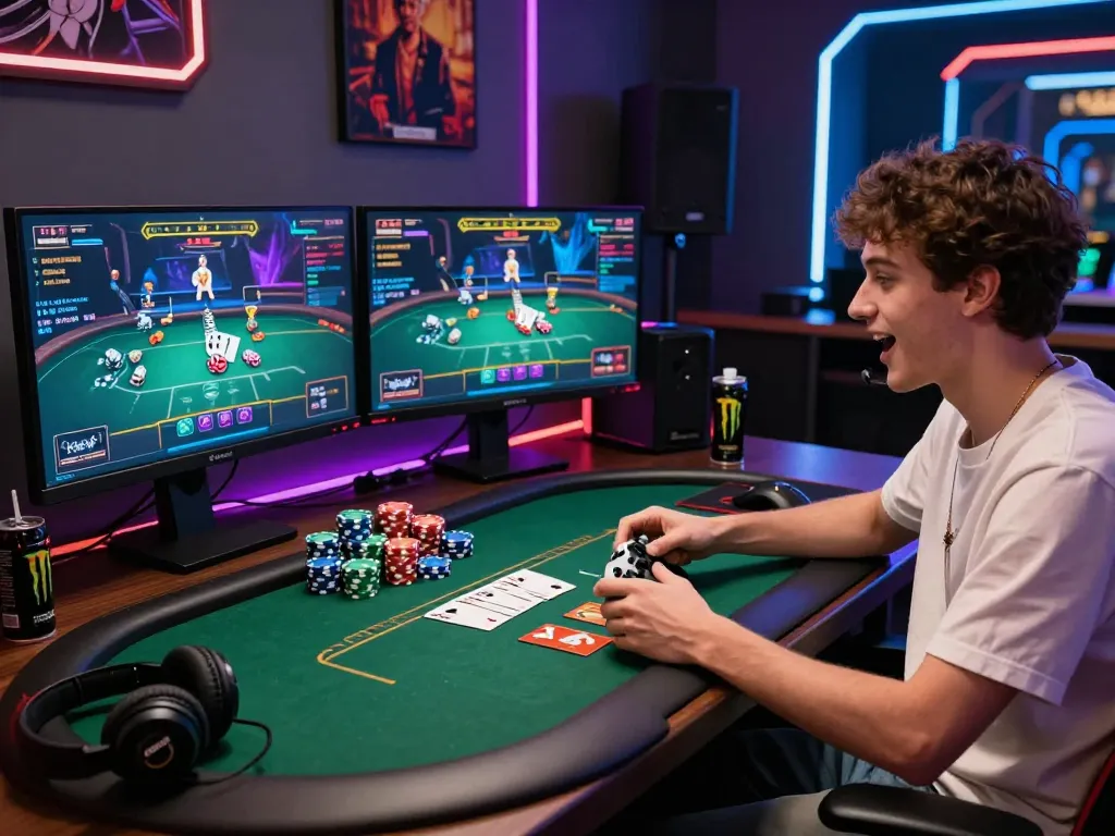 Engaging online gaming experience showcasing a young player on the bomwin platform.