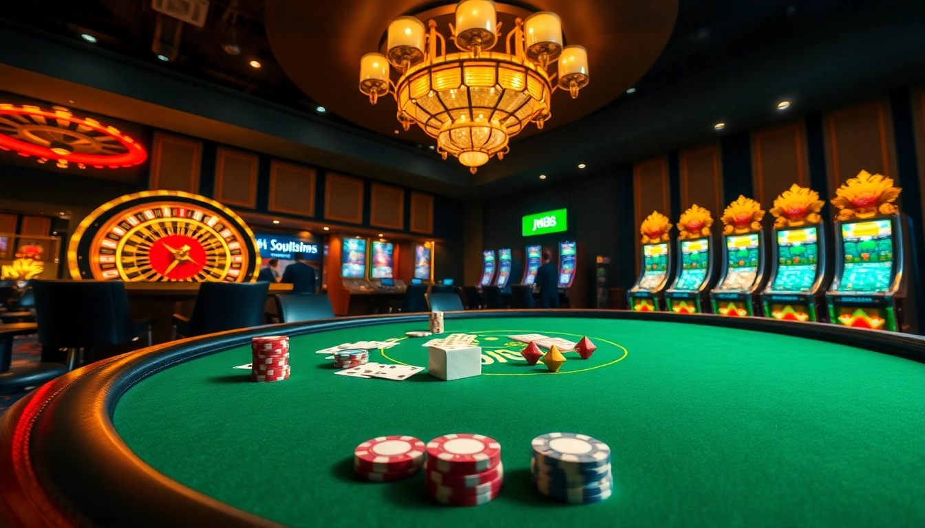 Engaging scene of players strategizing at jun88 poker table, exuding excitement and professionalism.