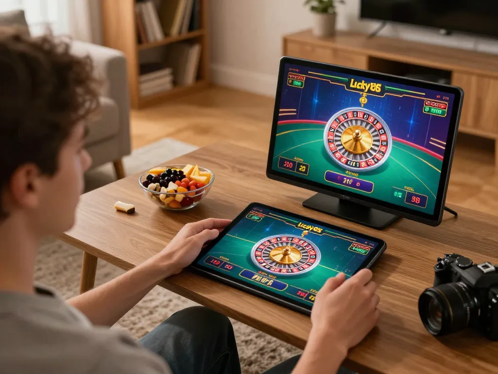 Engaging home gaming session using lucky88s for live roulette on a tablet