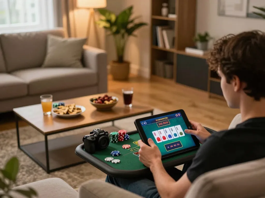 Player enjoying an active game of blackjack at 98win online casino, showcasing strategic betting and enjoyment.