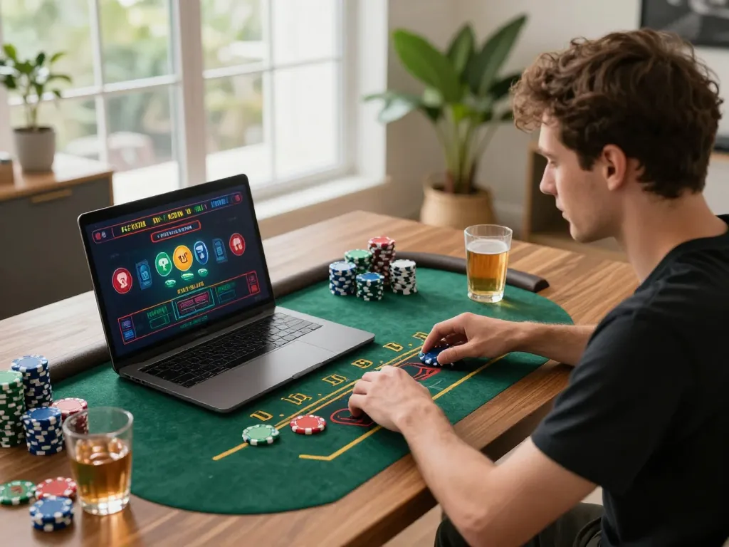 Player enjoying an online win68 gaming experience during a live dealer blackjack session