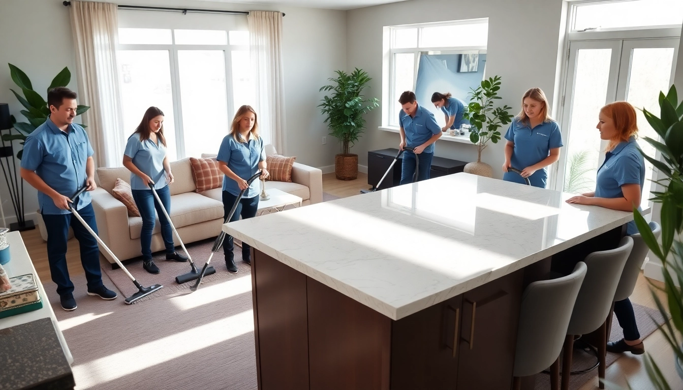 Cleaning services calgary team actively cleaning a modern Calgary home, showcasing professionalism and care.