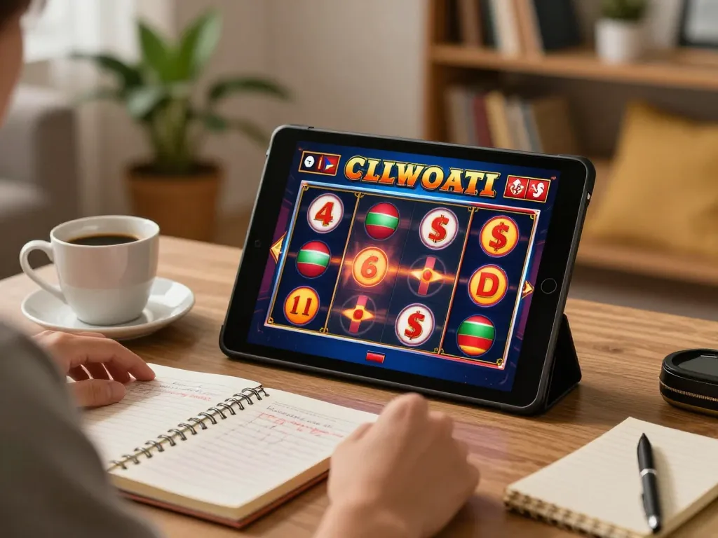 Engaging moment at home with a player using twiin68 app for an exciting online casino experience.
