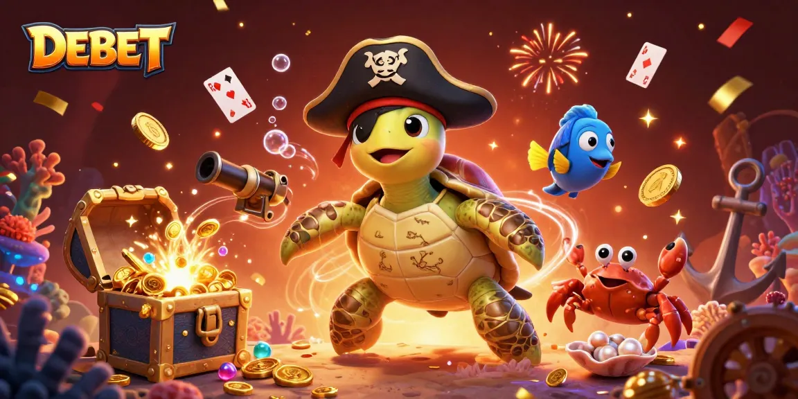 Engage with DEBET for thrilling underwater treasure hunting in a vibrant casino world.
