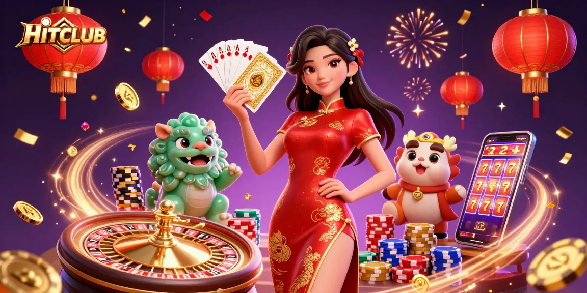 Experience winning with HITCLUB in a vibrant 3D casino scene filled with excitement!