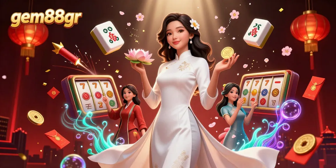Experience excitement at gem88gr with a vibrant 3D casino illustration showcasing powerful gaming elements.
