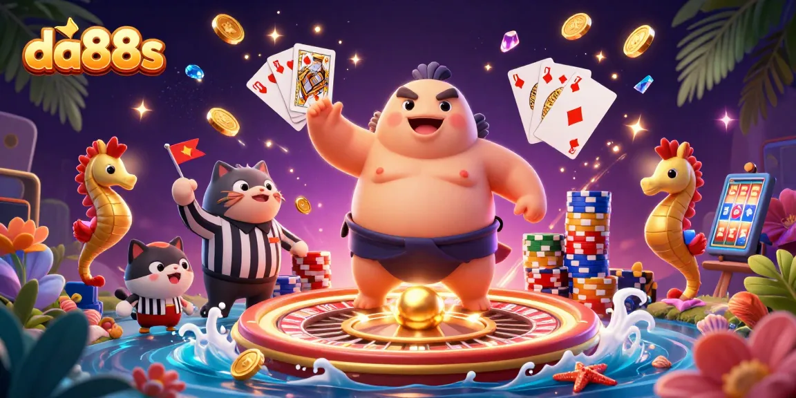 Experience thrilling casino fun at da88s with a vibrant underwater scene featuring active depictions of gaming excitement.