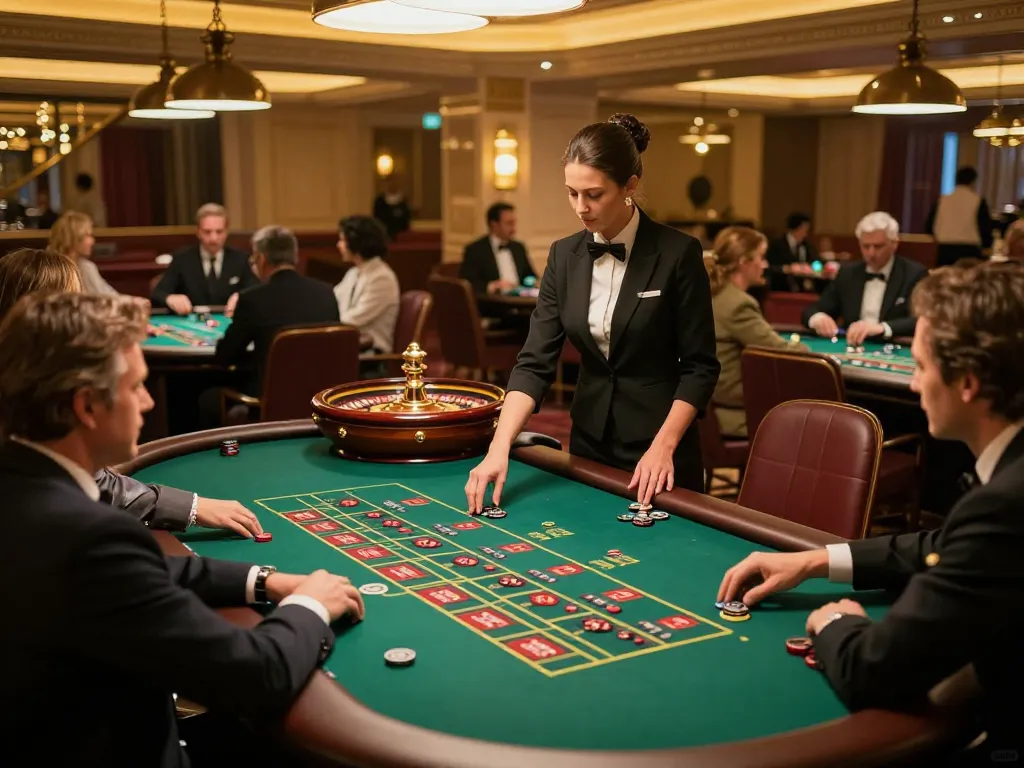 Players engaging at roulette tables in an upscale casino showcasing x88's thrilling experience.