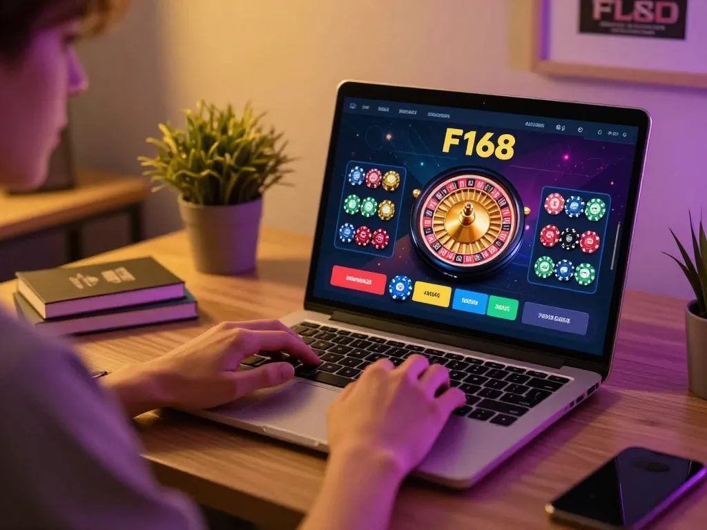 Experience F168's engaging online gaming interface with dynamic roulette gameplay at home