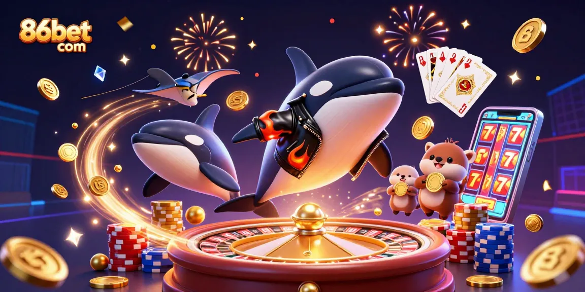 Experience excitement at 86bet com with vibrant characters, gold coins, and dynamic casino elements!