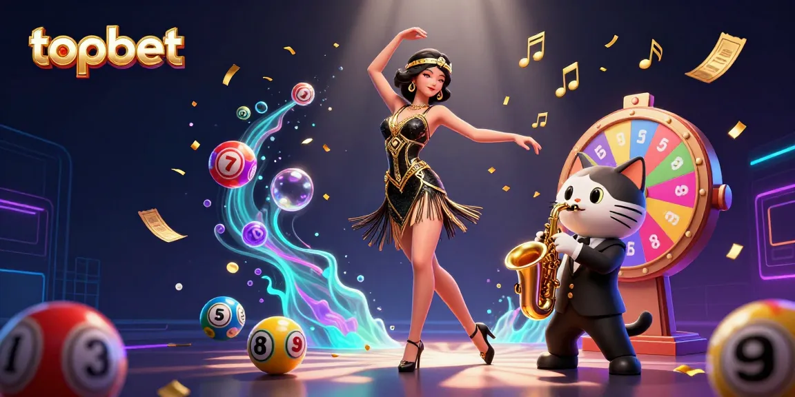 Engage with topbet in a vibrant 3D casino illustration with lively game elements and dynamic characters.