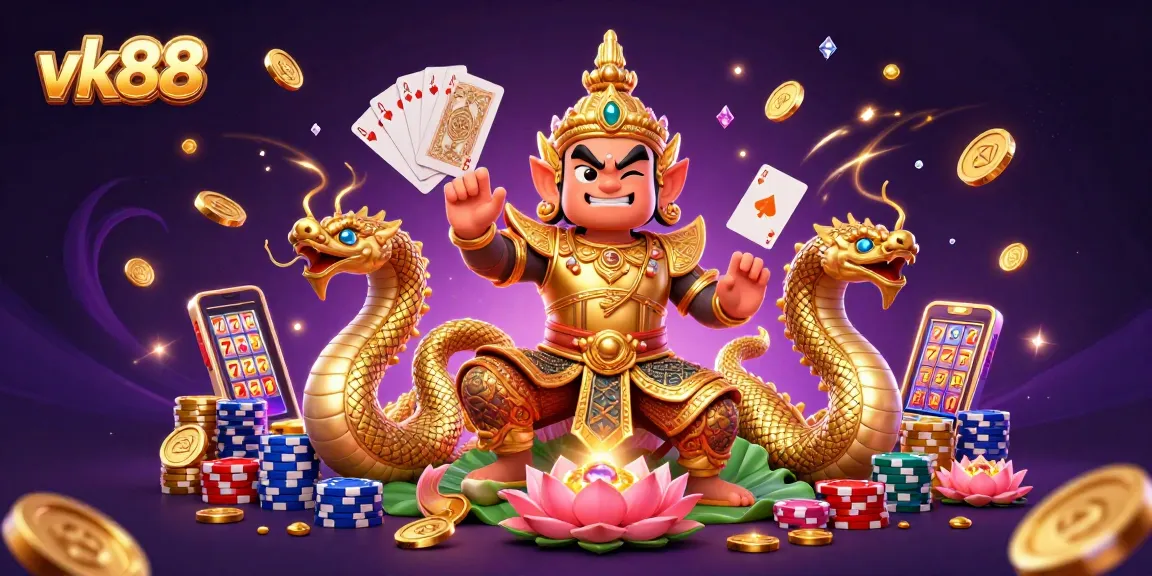 Spin and win at vk88 with vibrant casino visuals featuring iconic characters and game elements.