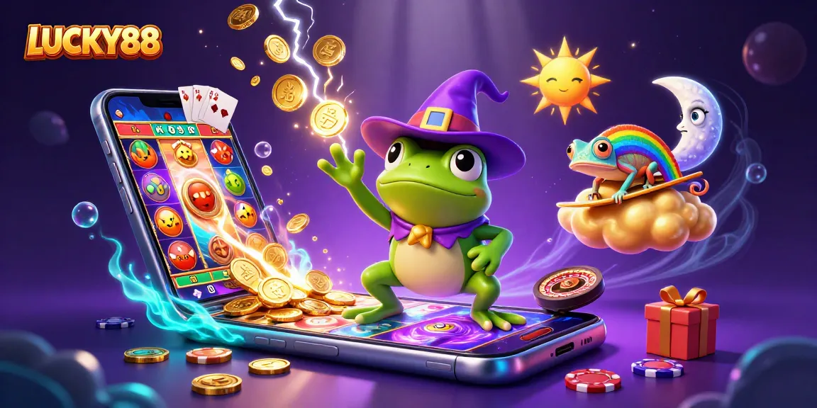 Experience the thrilling world of LUCKY88 with dynamic characters amidst a casino adventure.
