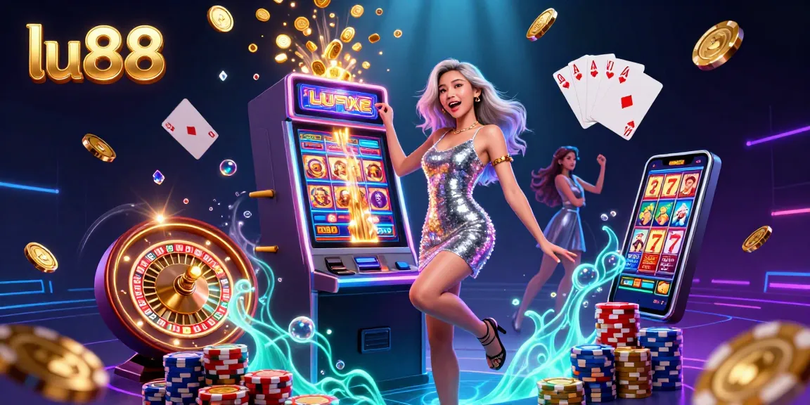 Experience winning moments with lu88 at a vibrant casino showcasing jackpots, roulette, and exciting games.