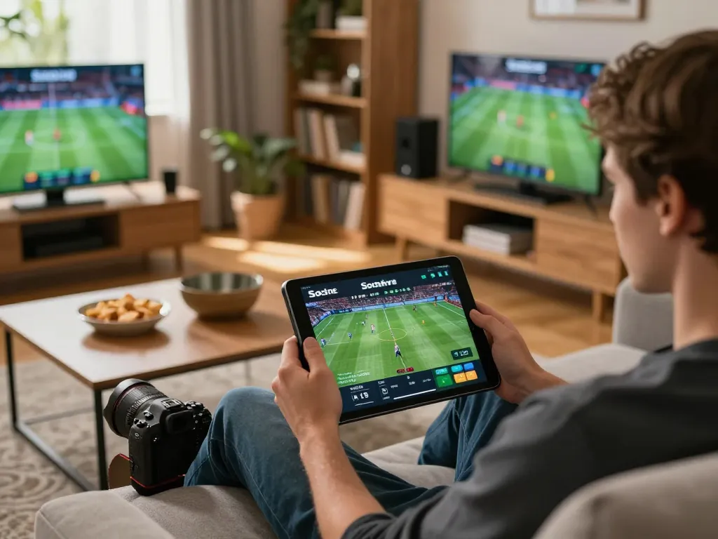 Socolive sports betting experience on tablet at home with engaging atmosphere and strategic setup.