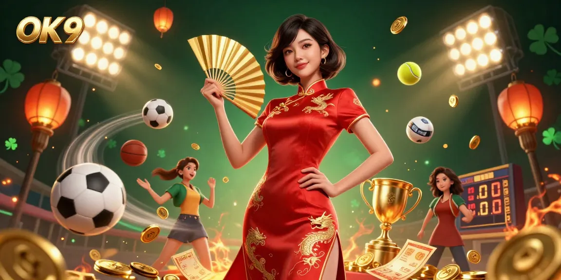 Engage with OK9 sports betting action in a vibrant, thrilling digital casino scene.