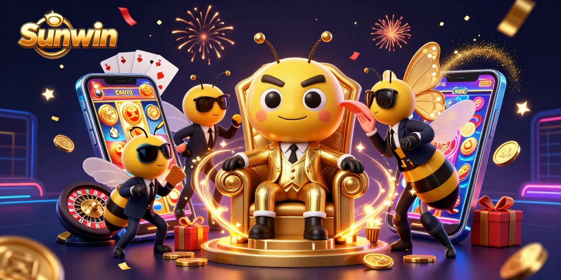 Engage in thrilling casino action with Sunwin, featuring a 3D bumblebee mob boss and enchanting game elements.