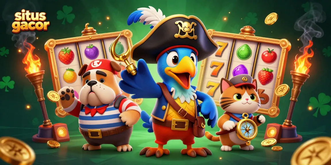 Experience the fun of winning in situs gacor with spinning slot reels and vibrant casino characters.