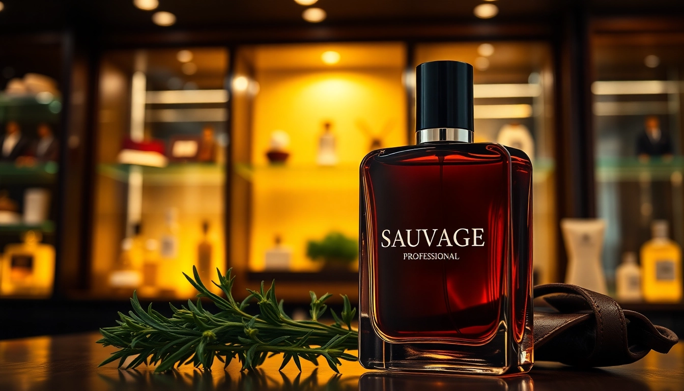 Sauvage fragrance bottle displayed elegantly in a sophisticated boutique setting. related image