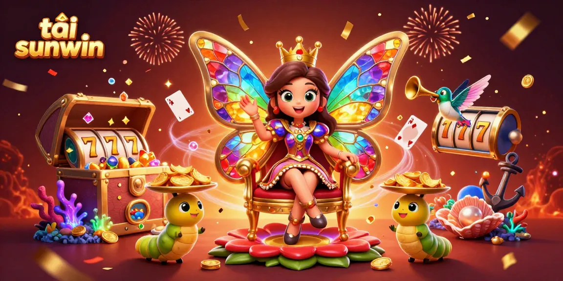 Tải sunwin and enjoy dazzling casino thrill with magical butterfly queen and casino treasures.