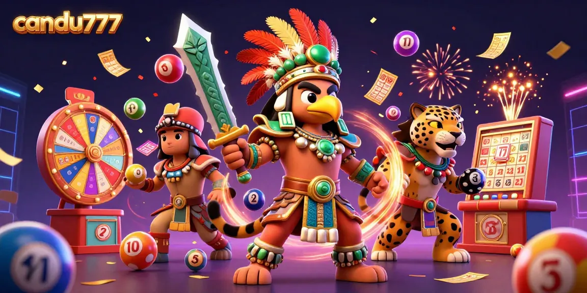 Candu777 offers thrilling gaming experiences with vibrant slot machines and energetic characters in a dynamic casino scene.