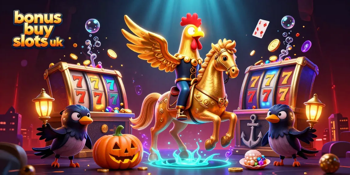 Engage in the thrill of bonus buy slots uk with a dynamic casino scene full of vibrant elements.