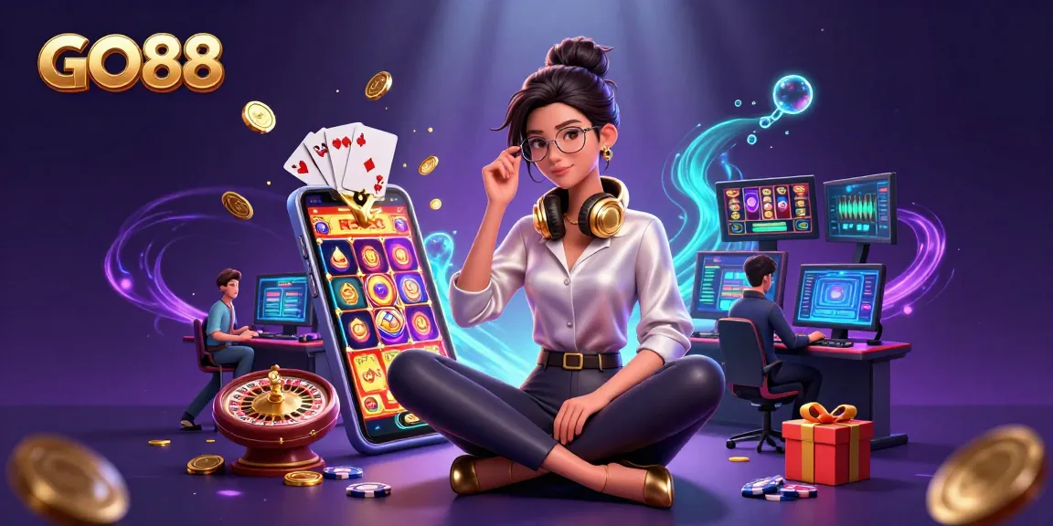 Engage with GO88's lively casino atmosphere showcasing vibrant games and professional players.
